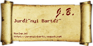 Jurányi Bartó névjegykártya